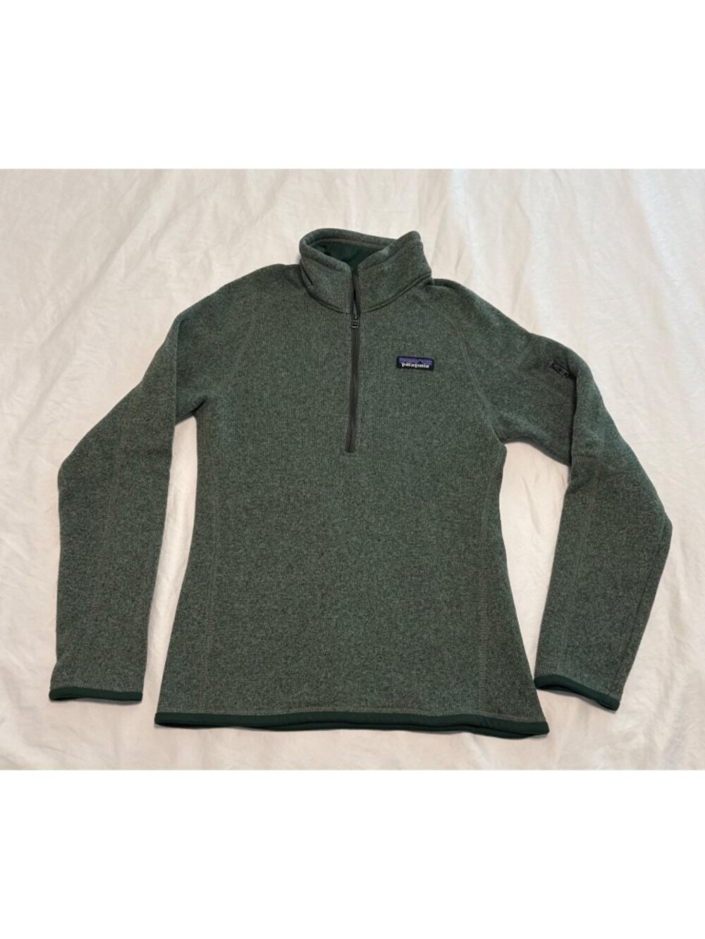 Patagonia Womens size XS Green Better Sweater Quarter-Zip Fleece Jacket